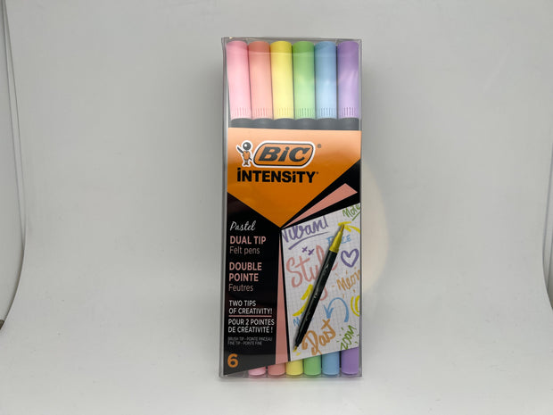 Pennarelli Intensity DUAL TIP Bic - confezione da 6 in 2 VARIANTI