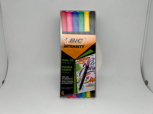 Pennarelli Intensity DUAL TIP Bic - confezione da 6 in 2 VARIANTI