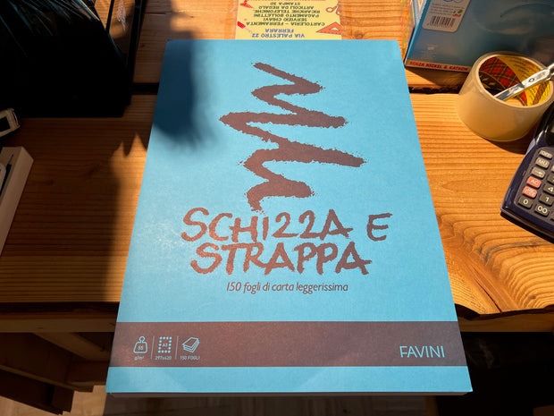 Bloc Notes SCHIZZA e STRAPPA A3 Fogli Bianchi Leggerissimi