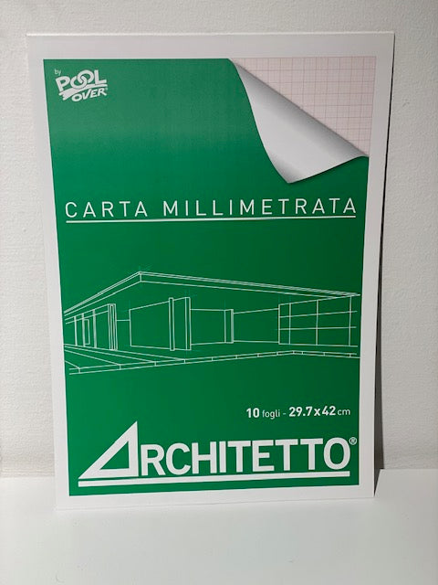 Album  ARCHITETTO CARTA MILLIMETRATA 10 Fogli 29,7X42cm